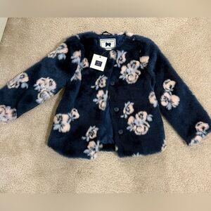 Janie and Jack Faux Fur Floral Coat | 3–4 Years | NWT